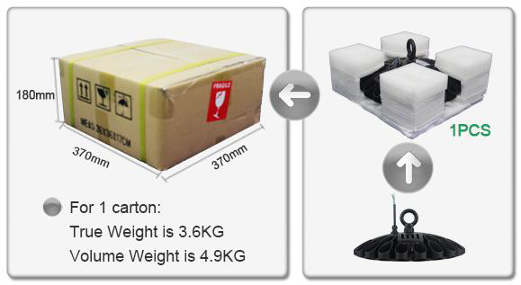 130lm/W Led High Bay Lamp 2700K-6500K CCT With120 Degree Beam Angle CRI>80 hot selling