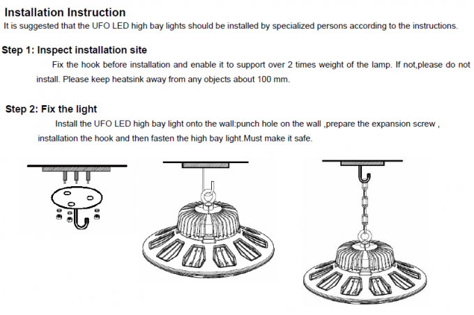 200 Watt UFO High Bay Light for industrial application Lumileds 3030 Chip IP65