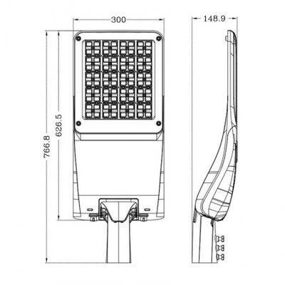 CE EMC LVD RoHS CB ENEC listed Tempered Glass LED Street Light 100W 140lm/w IP66 5 Years Warranty