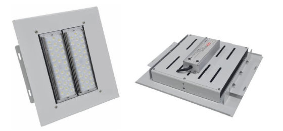 IP66 IK10 Led Gas Station Canopy Lights 160lm/w Recessed Installation High Luminous